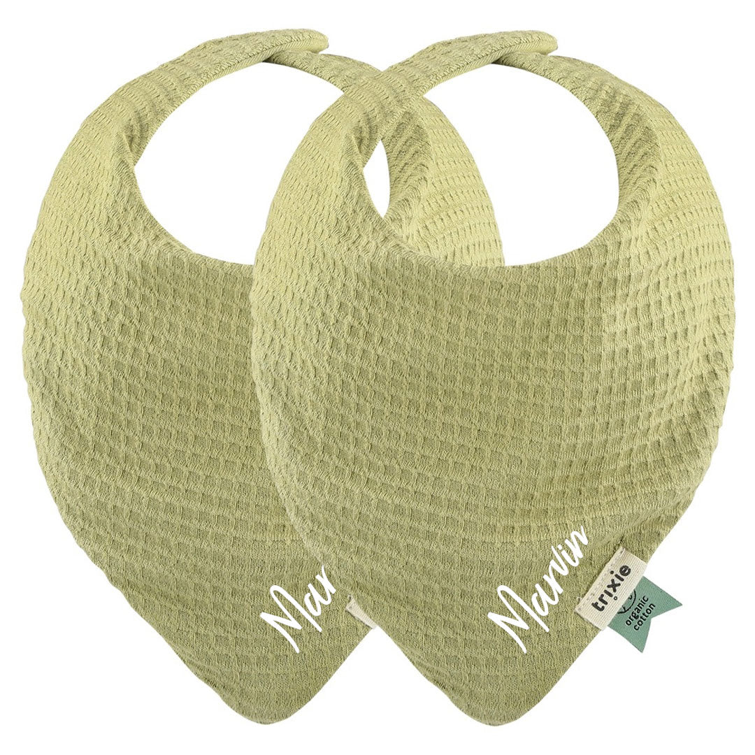 Trixie Bandana-Lätzchen Cocoon Lemongrass 2er-Set – personalisierbar