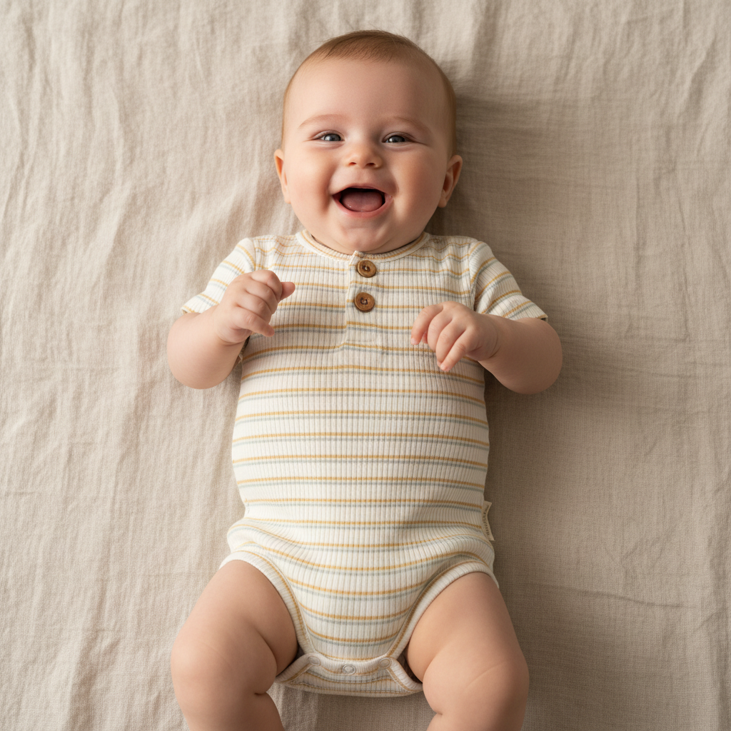 Body rayé à manches courtes pour bébé