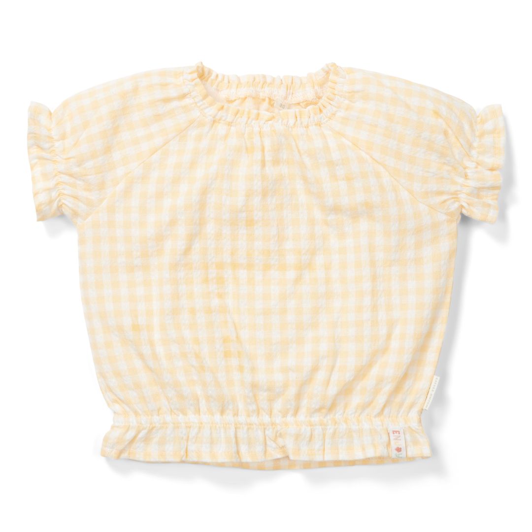 Blouse Sunshine Checks – Children's short-sleeved blouse for summer
