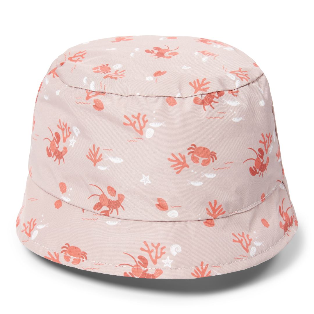 Chapeau de soleil réversible Corail / Baie de homard taille 2 | Little Dutch