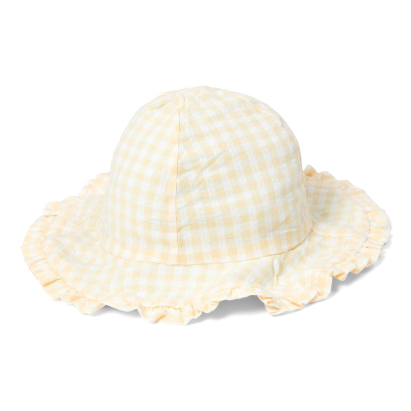Sonnenhut wendbar Sea Green / Sunshine Checks gr. 2 | Little Dutch
