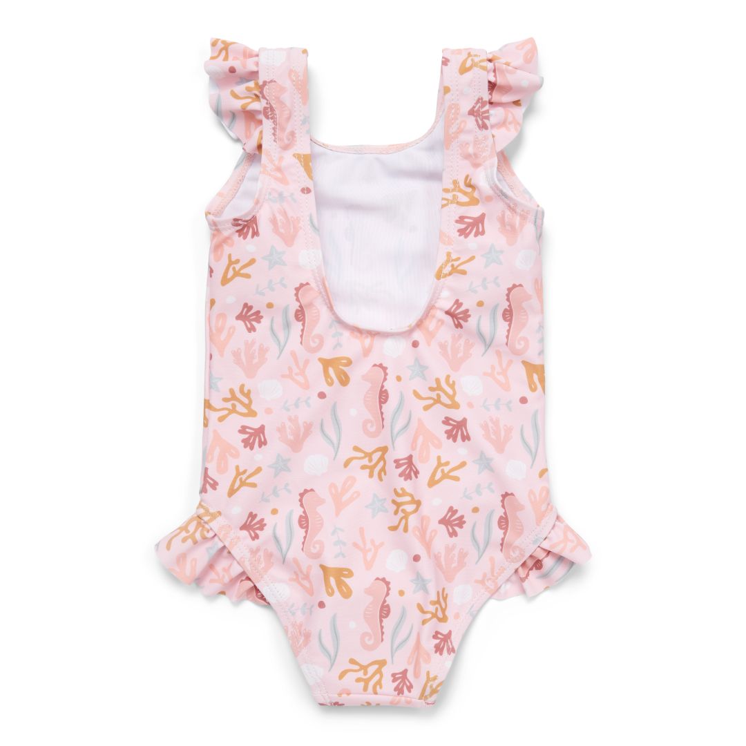 Maillot de bain à volants Ocean Dreams Rose | Little Dutch