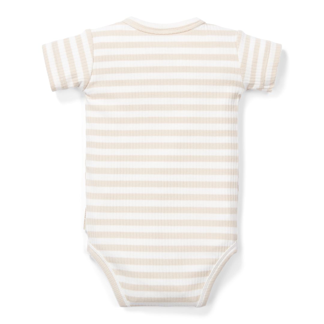 Kurzarmbody Sand Weiß gestreift für Babys