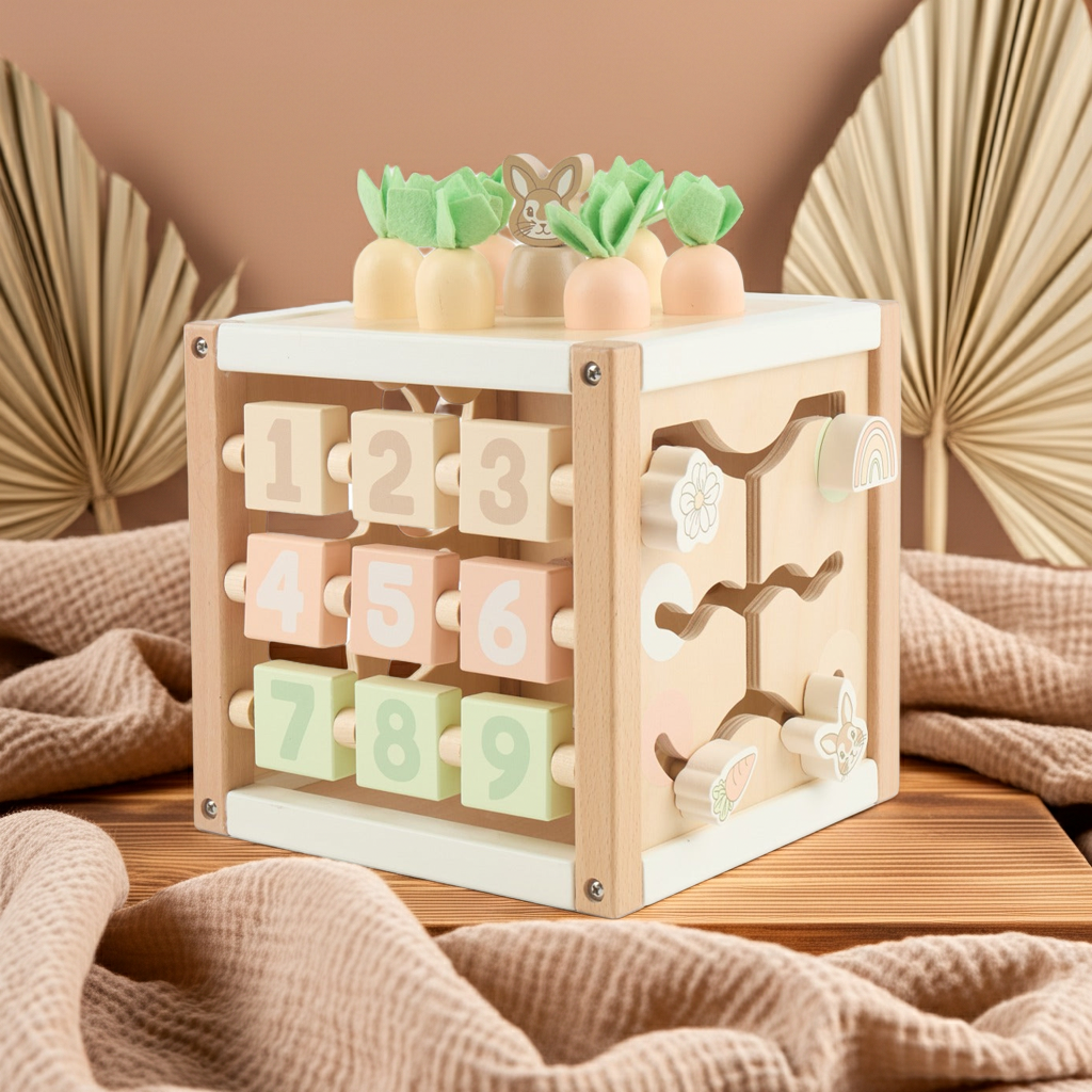 Cube d'activités Lapin Fine en bois | bieco