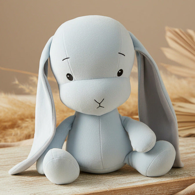 Peluche lapin 50 cm, bleu/oreilles grises | Effiki