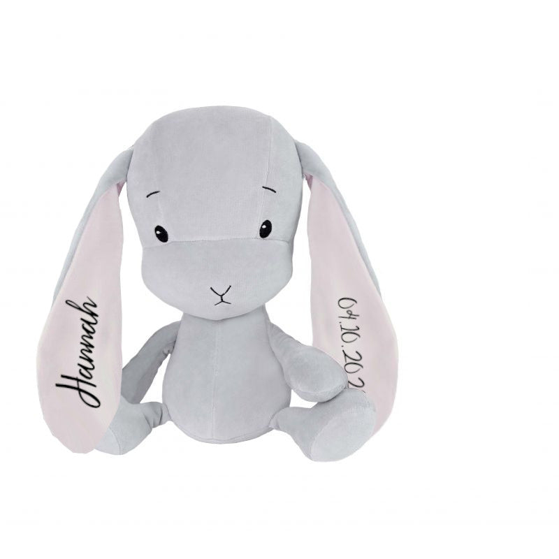 Peluche lapin 50 cm, gris / oreilles roses | Effiki