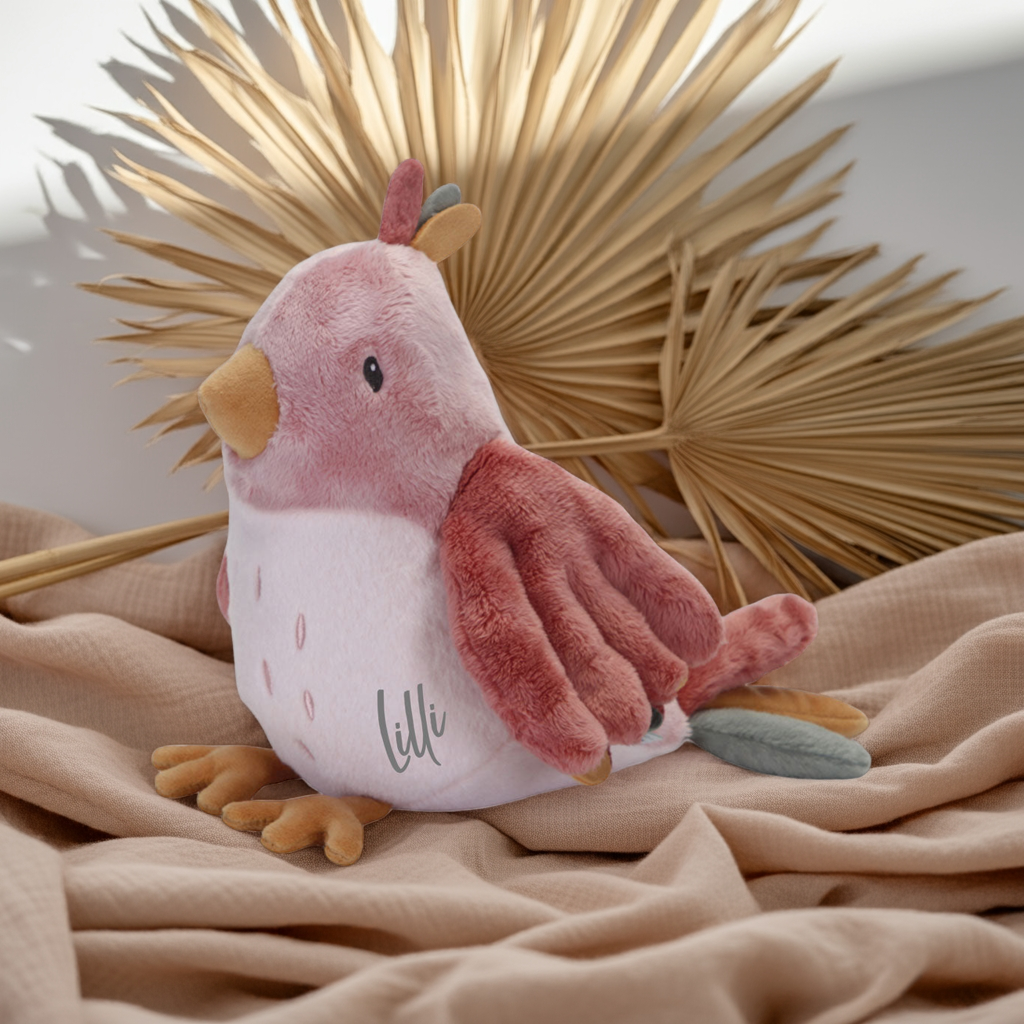 Plush toy bird Flowers & Butterflies – from birth