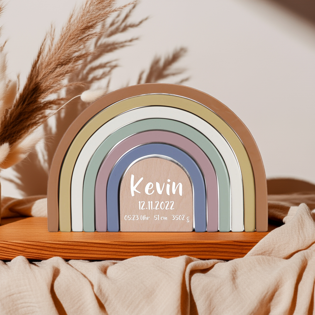 Personalisierter Holz-Regenbogen Vintage von Little Dutch