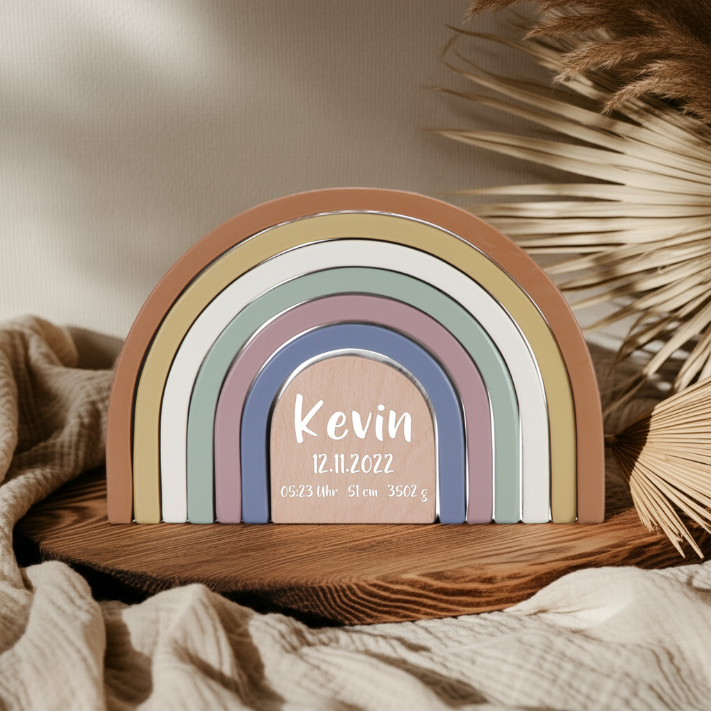 Personalisierter Little Dutch Stapel-Regenbogen Vintage zur Geburt