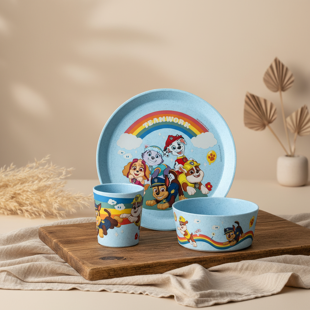 Connect Grow Paw Patrol 3-piece dinnerware set, blue | Koziol