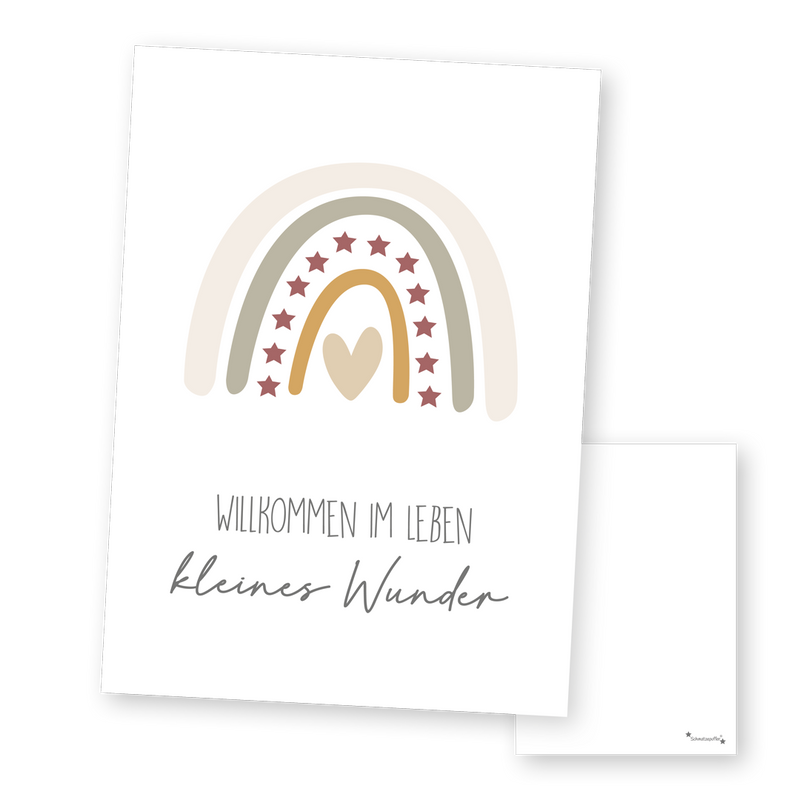 Grußkarte Beige „Kleines Wunder“ zur Geburt