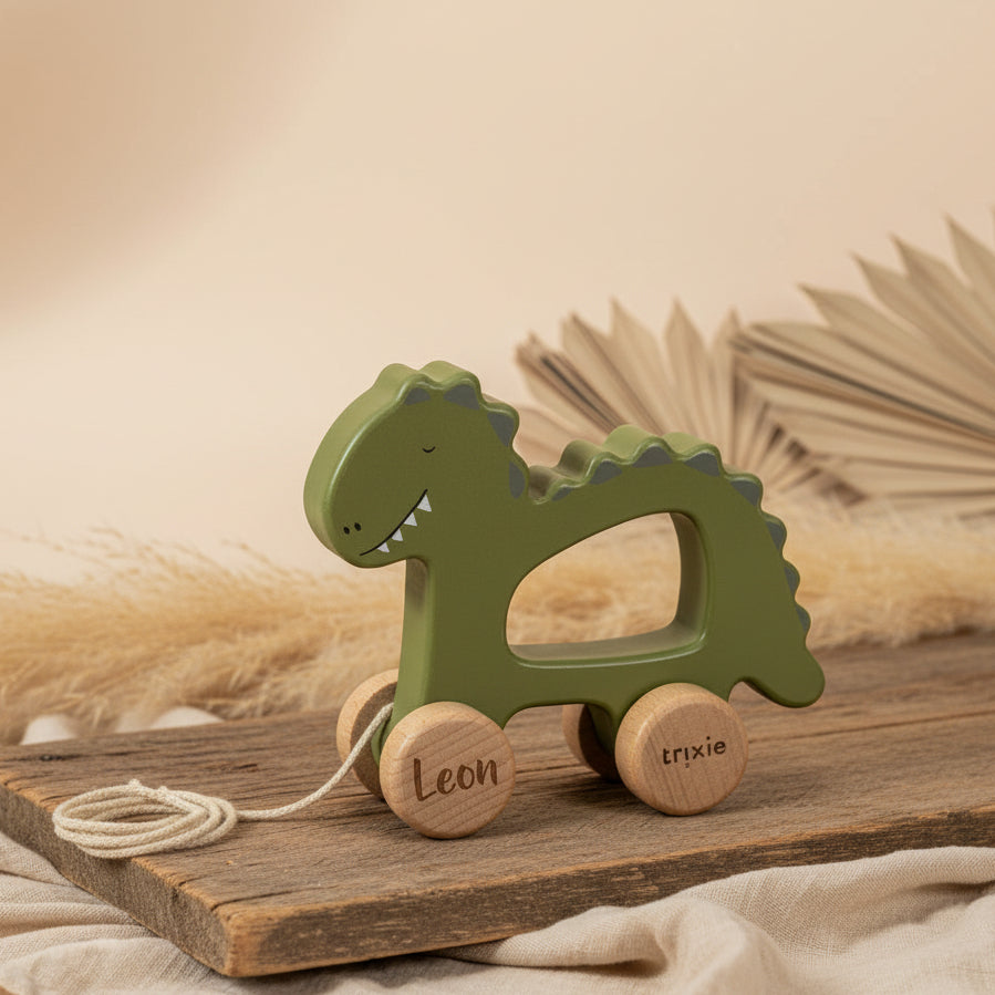 Jouet à traîner en bois - Monsieur Dino | Trixie