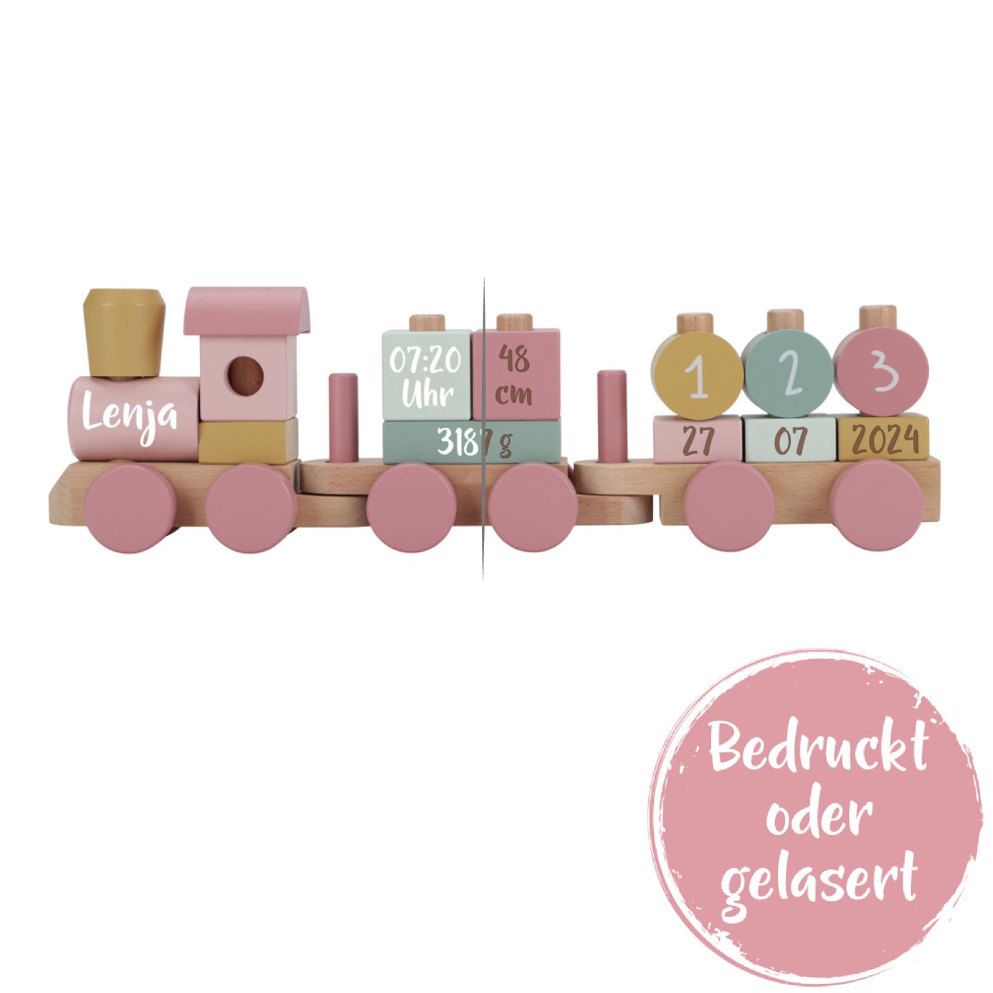 Personalized Wooden Train Fairy Garden – Gift for a Newborn