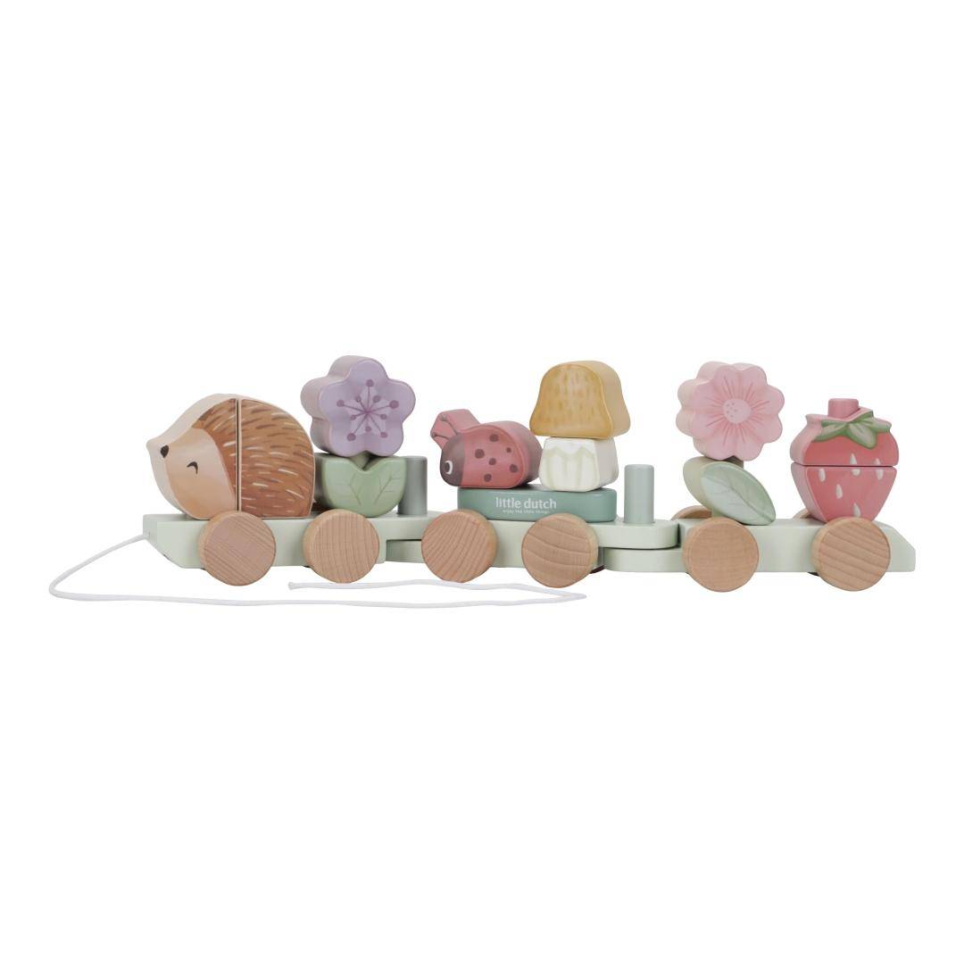Personalised Wooden Train Hedgehog for Birth – Fairy Garden