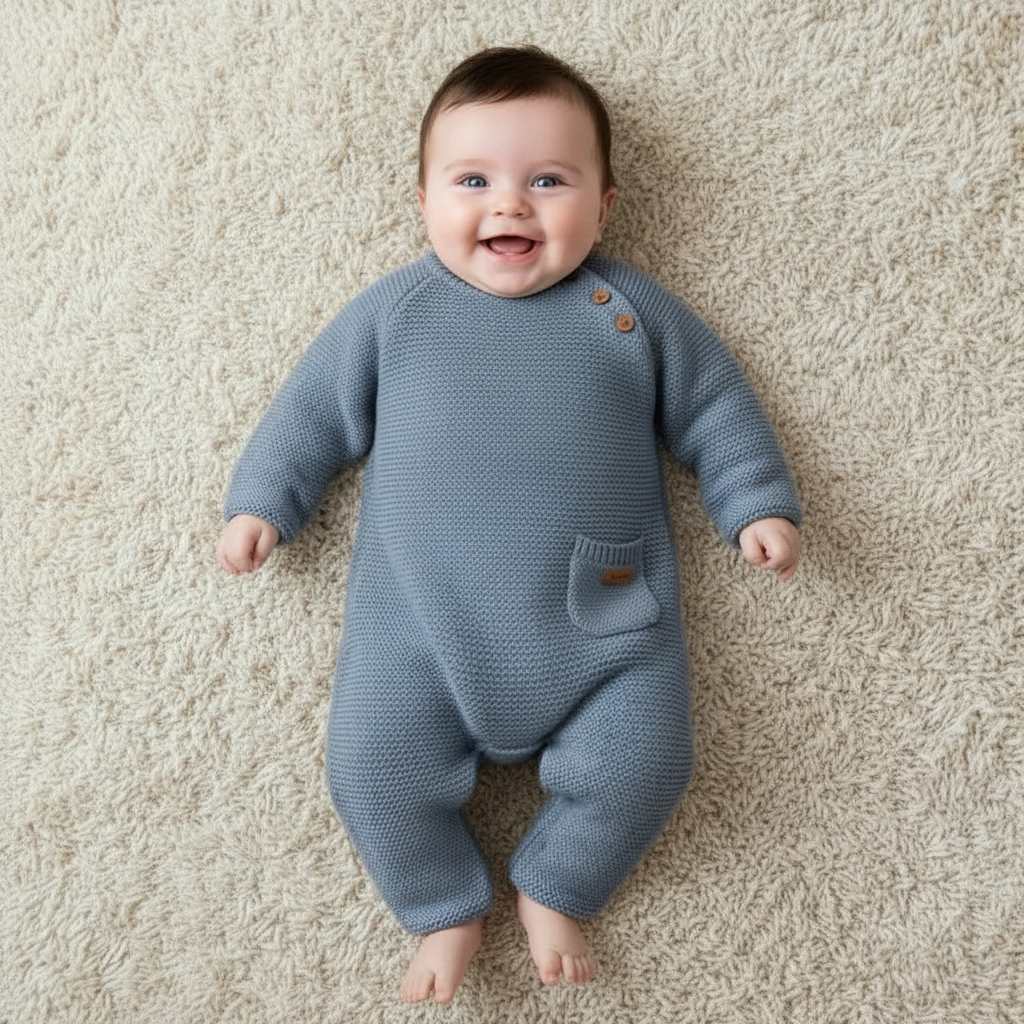Little Dutch Strick-Strampler Sailors Bay Blue – Detailansicht