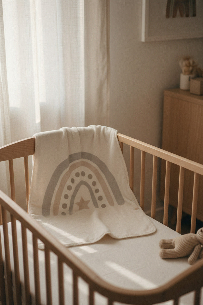 Produktansicht 2: Babydecke Regenbogen aus Bio-Baumwolle