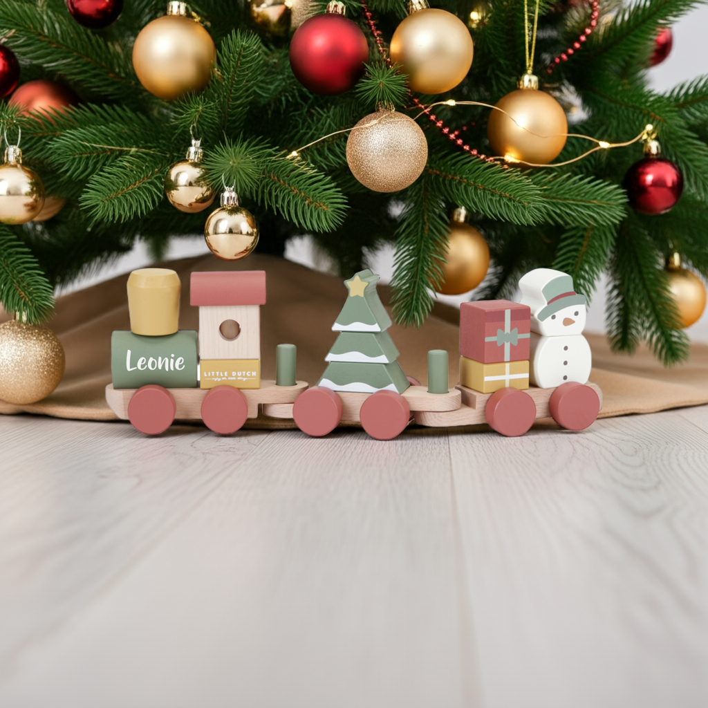 Train en bois personnalisé Noël – Cadeau de naissance