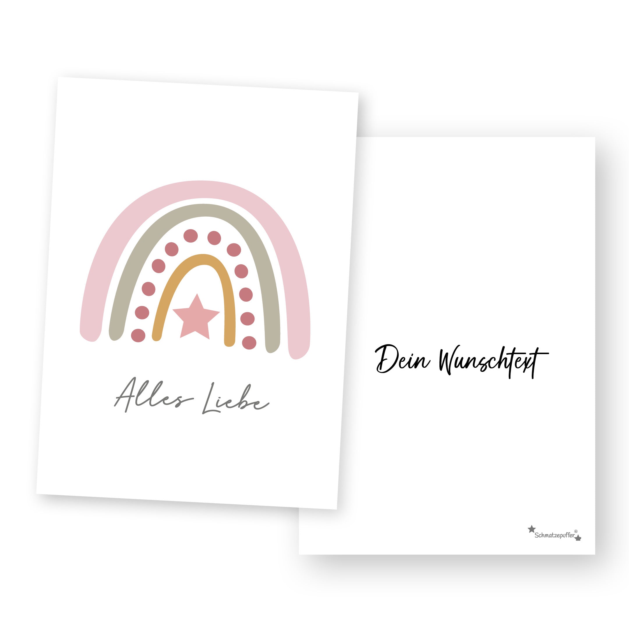 Personalisierte Grußkarte Rosa - Alles Liebe | Schmatzepuffer