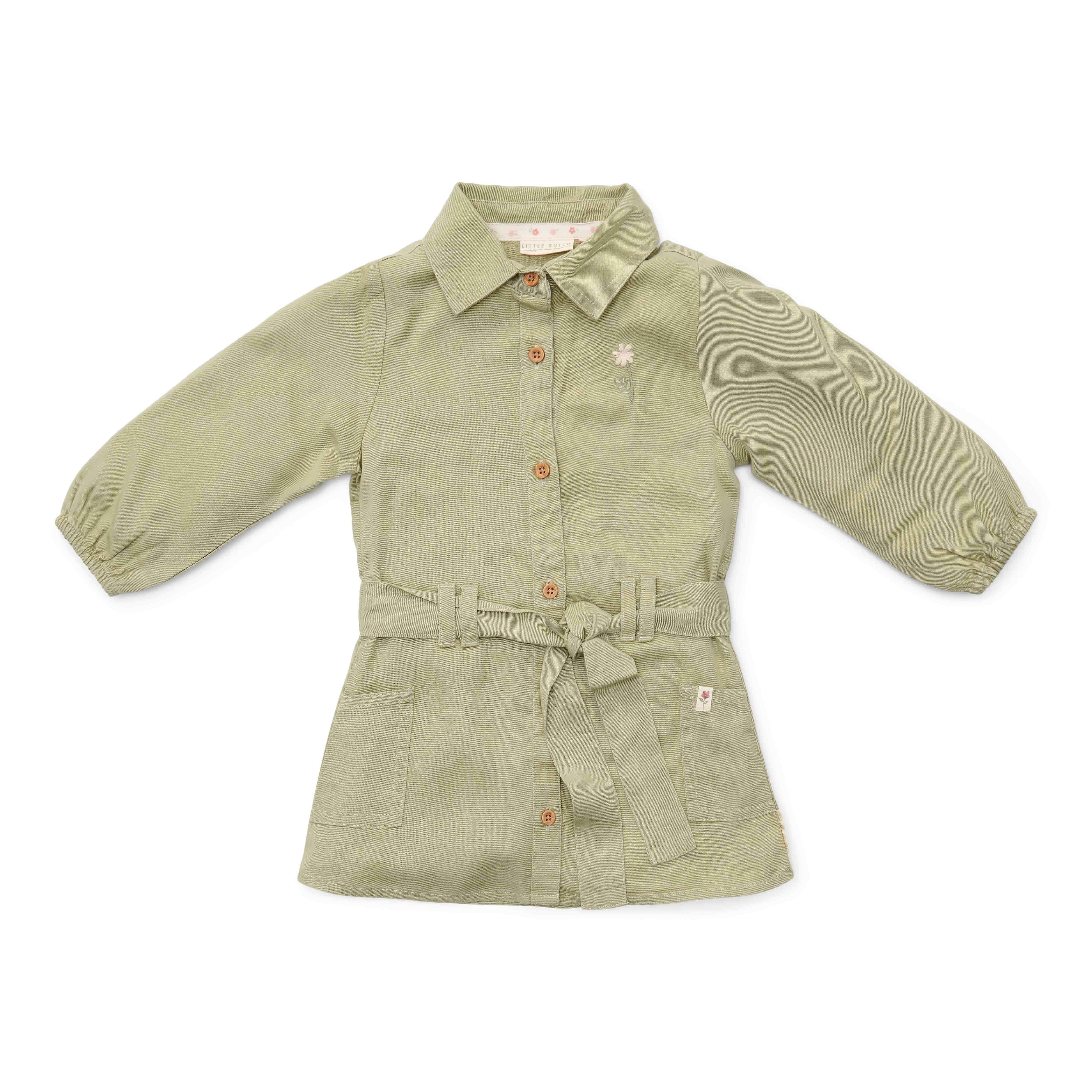 Robe manches longues verte pour bébés et enfants