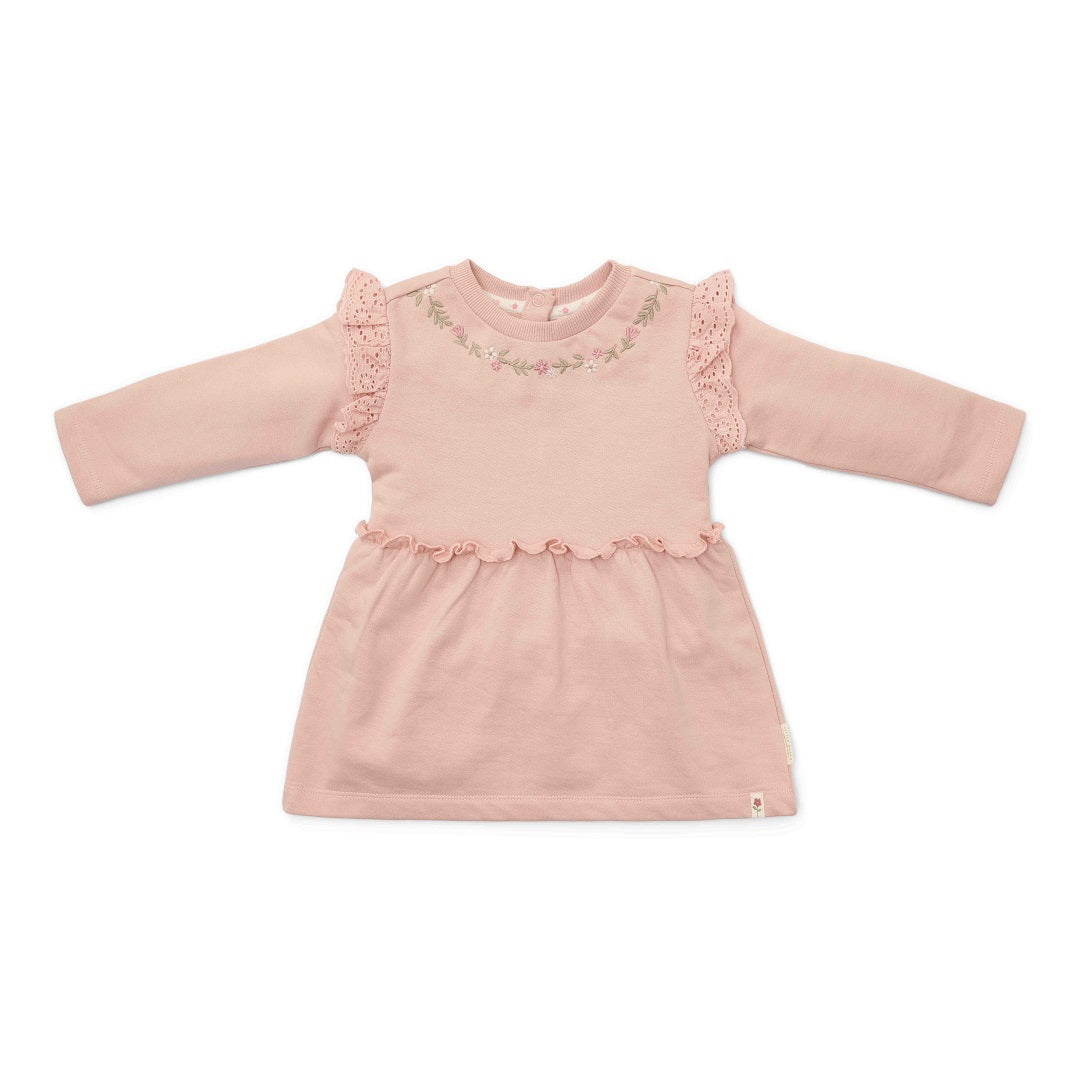 Little Dutch Langarmkleid Soft Rose aus der Little Farm Kollektion mit Rüschen, Größen 74 bis 104