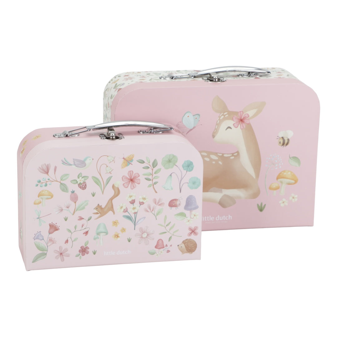 Valise personnalisée pour enfant Jardin enchanté rose avec nom