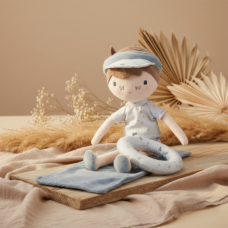 Kuschelpuppe Jim Summer Edition – Weiche Stoffpuppe für Kinder