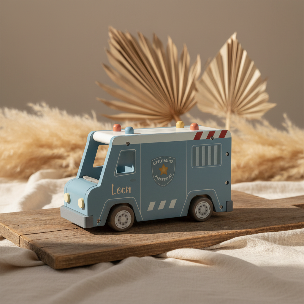 Holz-Polizeibus von Little Dutch mit Figuren und Zubehör