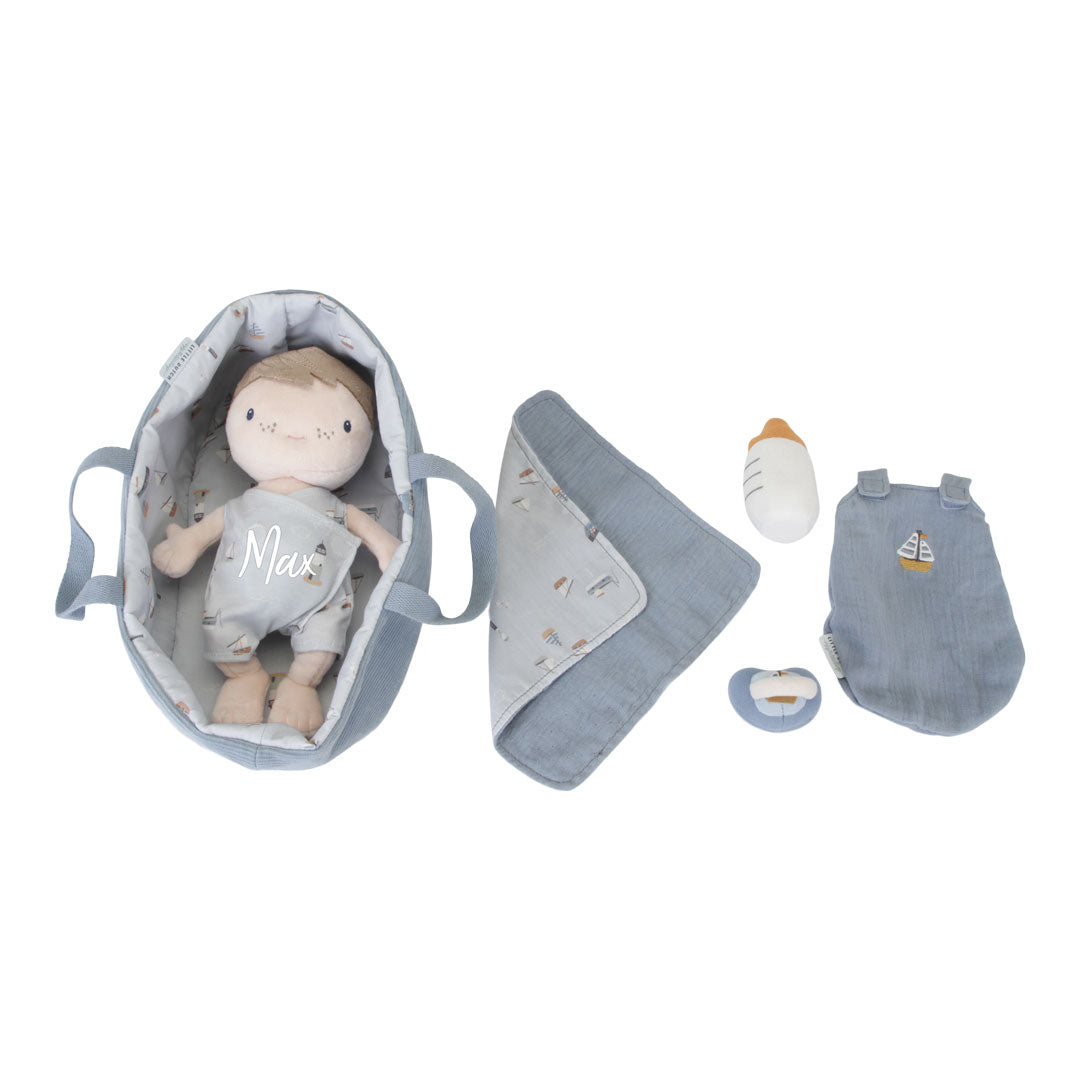Poupée câline Baby Jim avec kit de soin Sailors Bay, bleu
