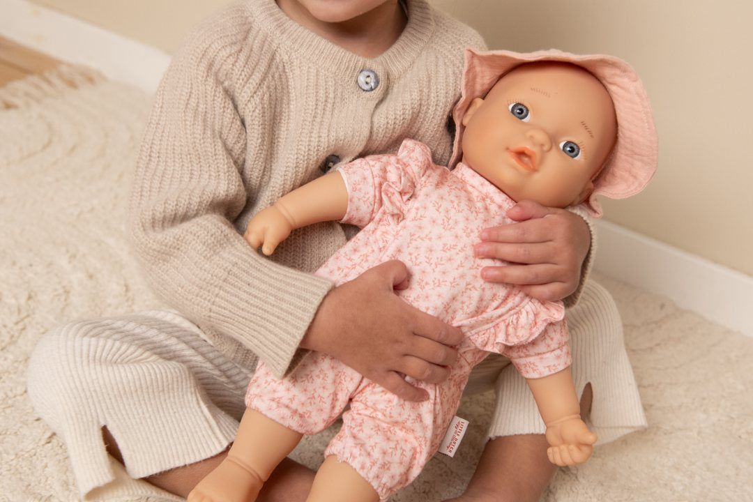 Vêtements de poupée personnalisés avec prénom – Ensemble rose pour poupées de 33-36 cm