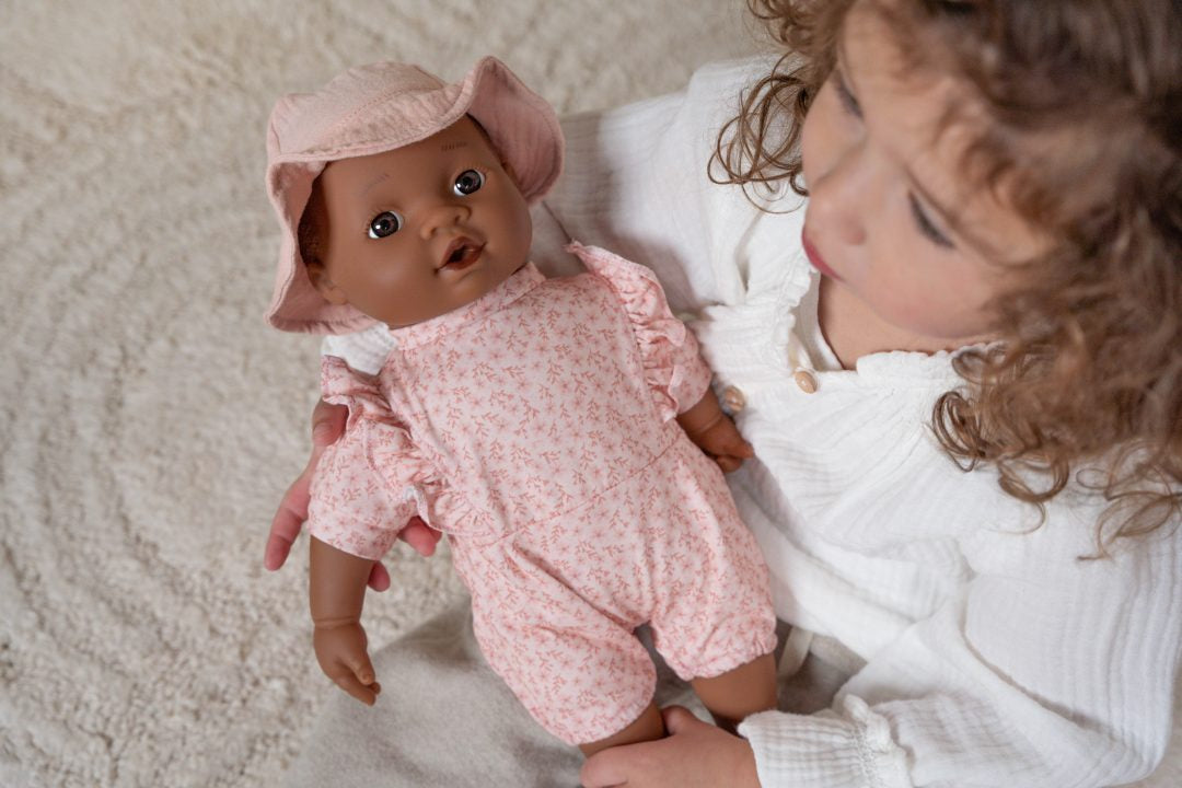 Vêtements de poupée personnalisés avec prénom – Ensemble rose pour poupées de 33-36 cm