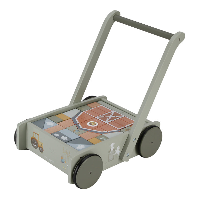 Chariot de marche avec blocs de construction Little Farm – Cadeau pour le 1er anniversaire