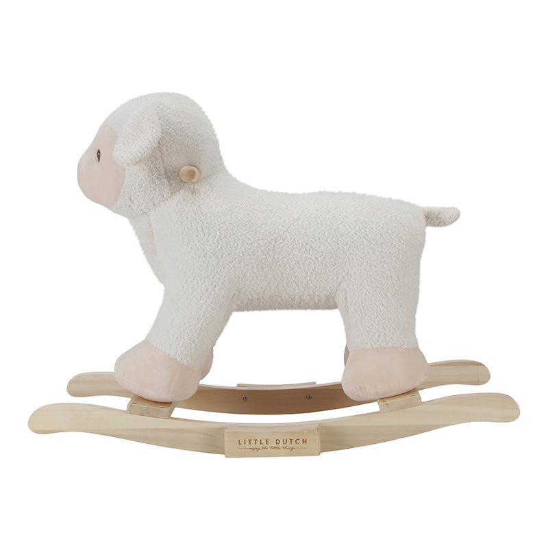 Little Dutch Schaukelfigur Schaf – Little Farm Schaukeltier aus Holz und Polyester für Spielspaß im Kinderzimmer
