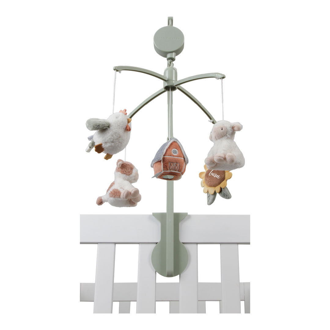 Mobile musical personnalisable Little Farm avec prénom par Schmatzepuffer®