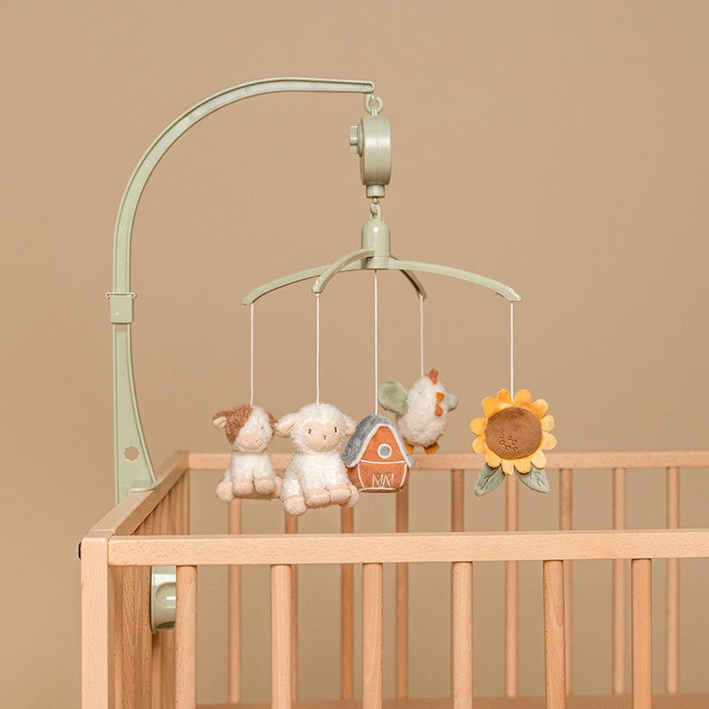Mobile musical personnalisable Little Farm avec prénom par Schmatzepuffer®