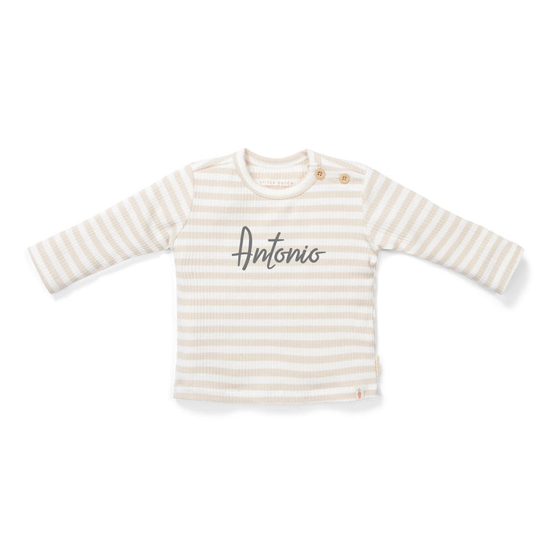 Langarm T-Shirt Stripe Sand White für Babys und Kinder