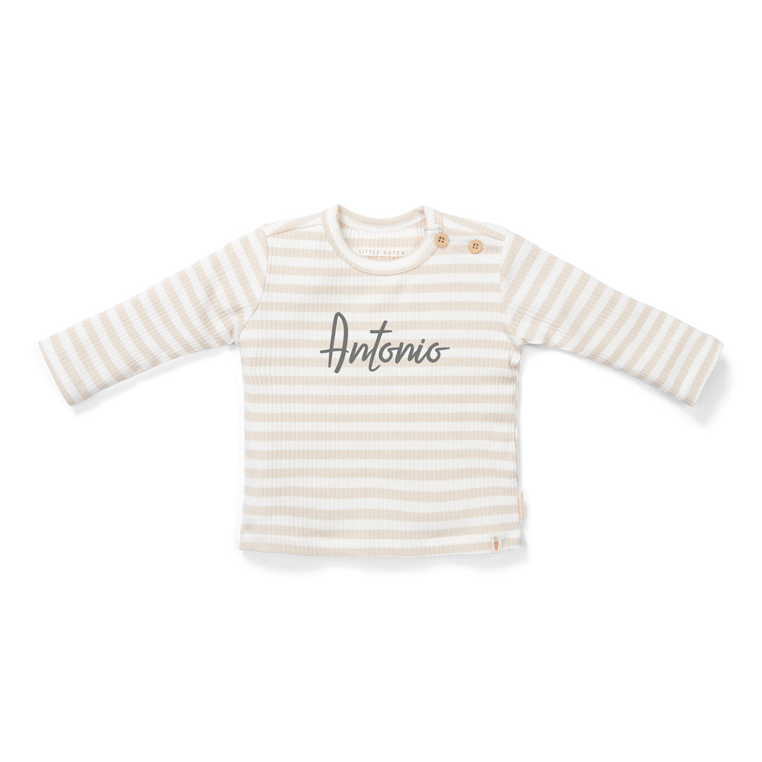 Produktansicht 1: Langarm T-Shirt Stripe Sand White für Babys und Kinder