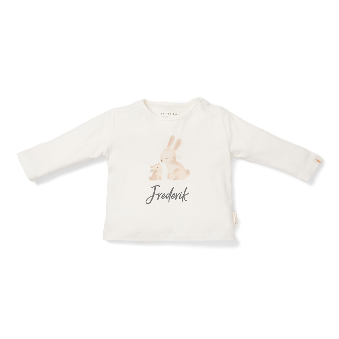 T-shirt à manches longues bébé lapin, blanc | Little Dutch