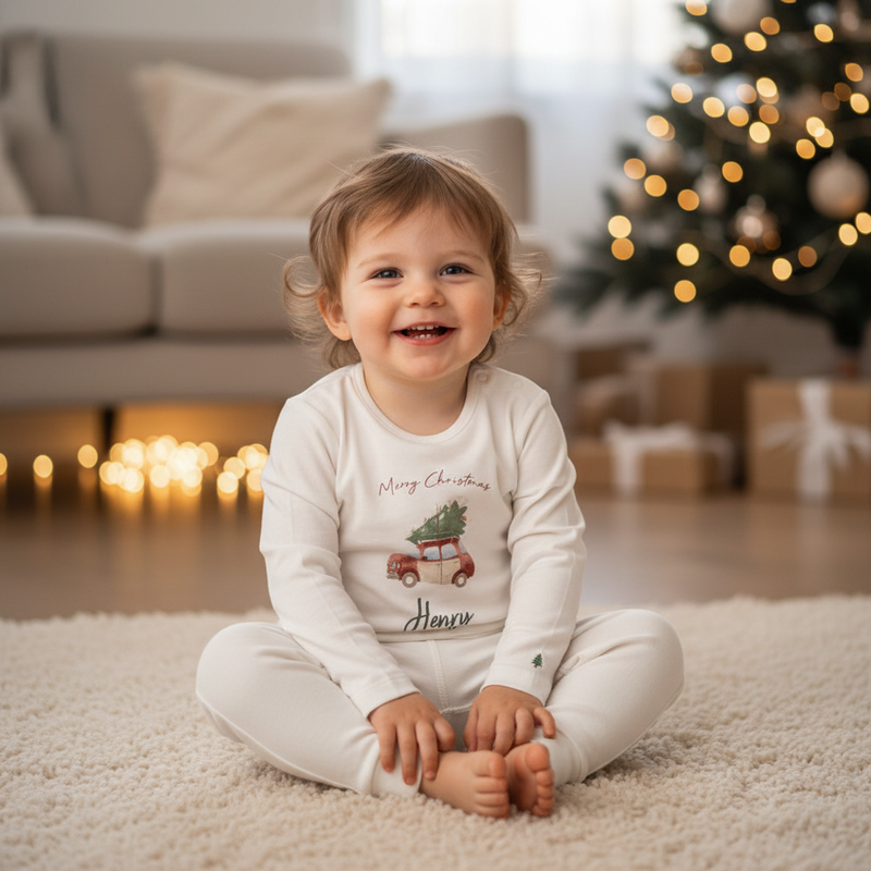 Personalized Christmas Long Sleeve Shirt for Kids with Name | Schmatzepuffer