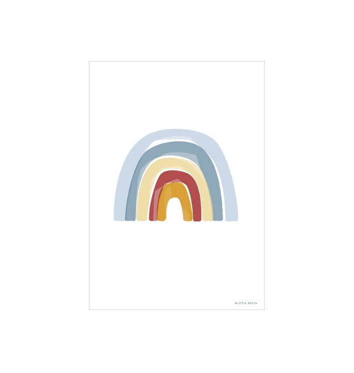 Affiche de naissance personnalisée avec prénom – Décoration de chambre de bébé arc-en-ciel