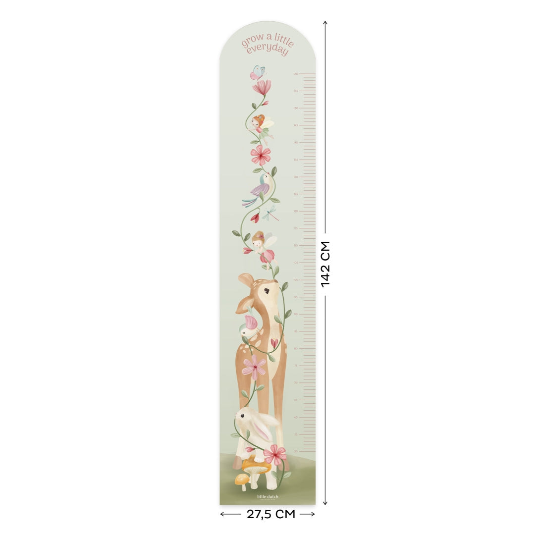 Messlatte Wandaufkleber Fairy Garden von Little Dutch – 142 cm hoher Vinyl-Sticker fürs Kinderzimmer