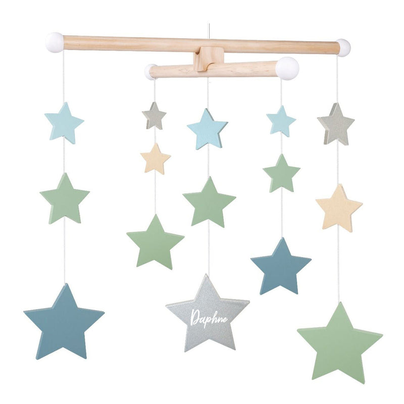 Mobile étoiles bois coloré T268 | JaBaDaBaDo