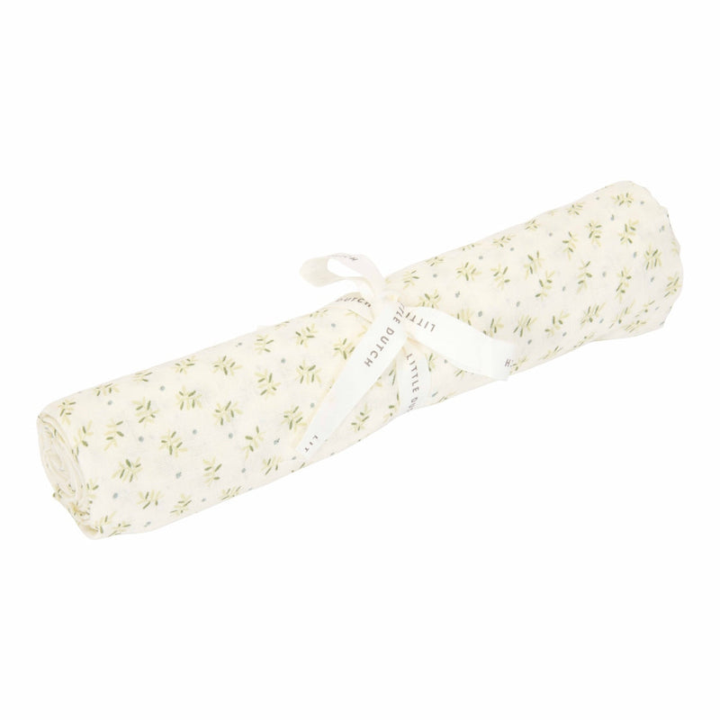 Lange en mousseline 120 x 120 cm - Feuilles de myrtille | Little Dutch