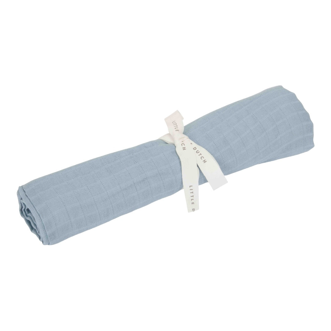 Little Dutch Musselintuch Pure Denim Blue 120 × 120 cm
