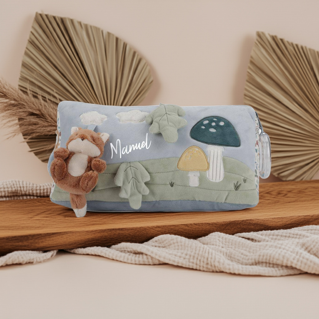 Coussin d'activités triangulaire motricité Forest Friends