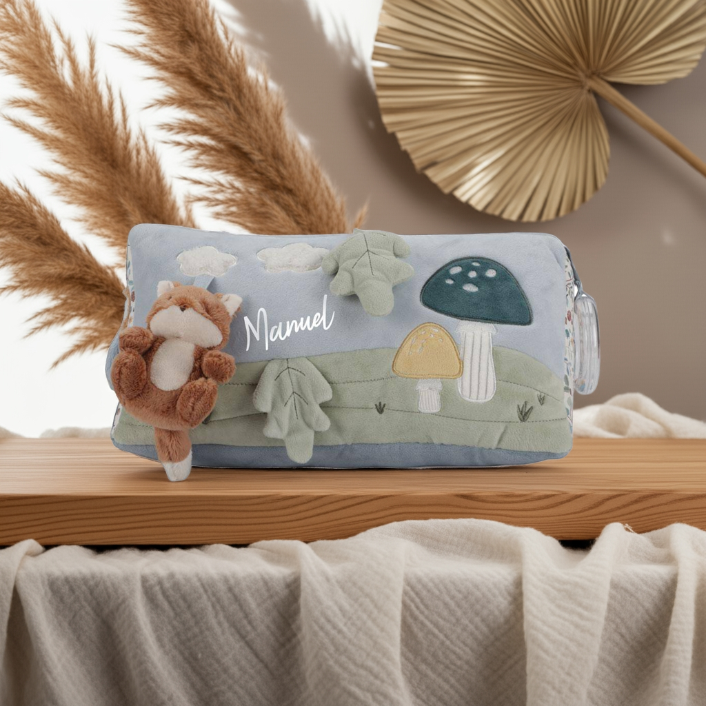 Coussin d'activités triangulaire motricité Forest Friends