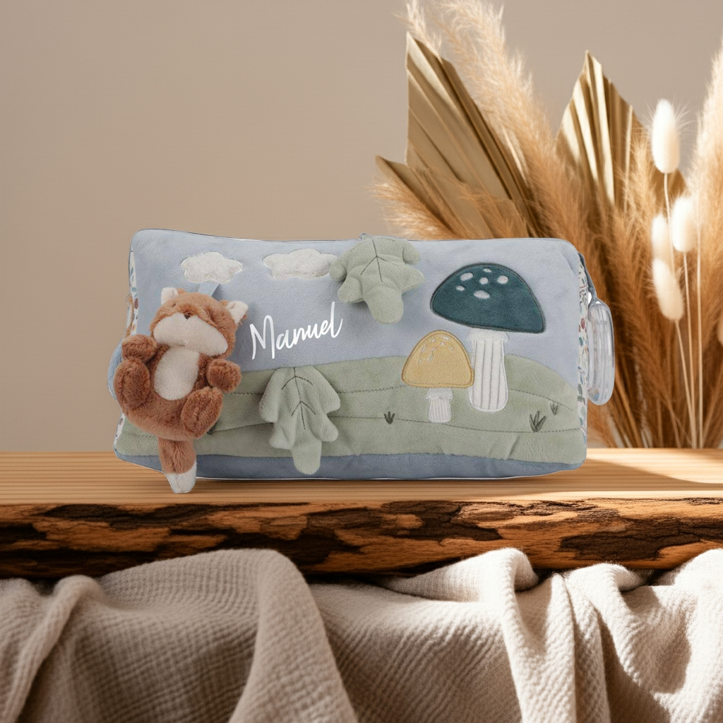 Coussin d'activités triangulaire motricité Forest Friends
