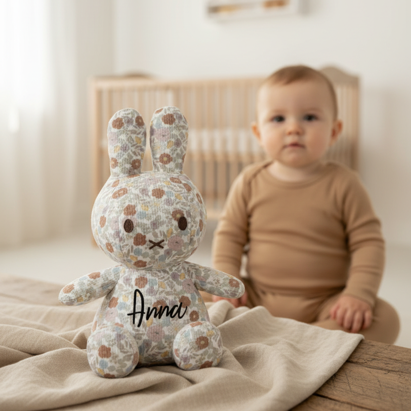 Miffy Little Flowers Kuscheltier 25 cm mit floralem Muster – ab Geburt