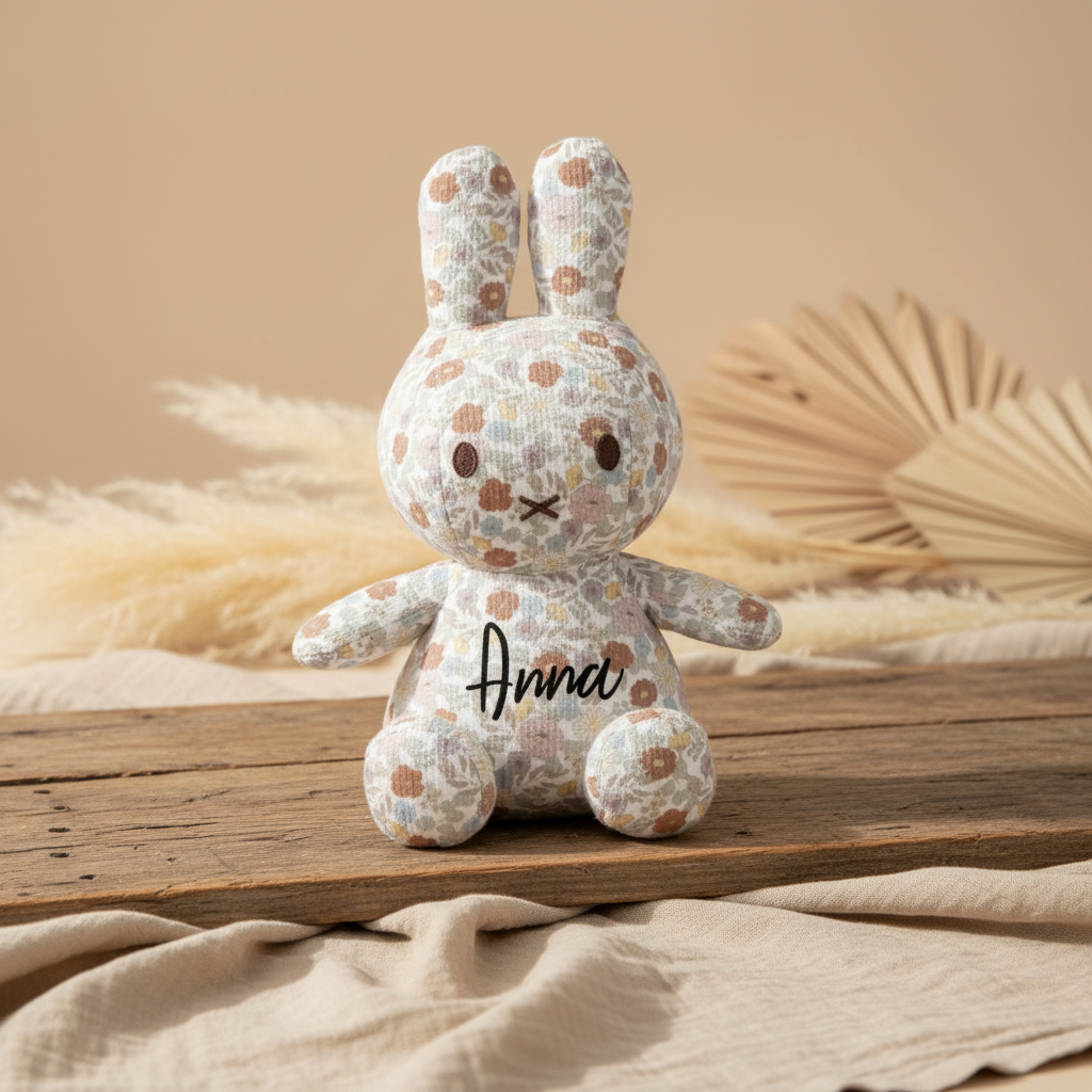 Miffy Kuschelhase Little Flowers 25 cm – weiches Baby-Kuscheltier mit Blumenmuster