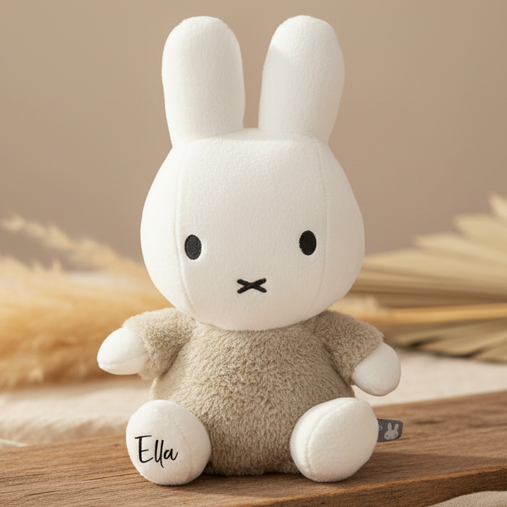 Peluche Miffy Lapin Fluffy Vert 25 cm – Cadeau pour bébés