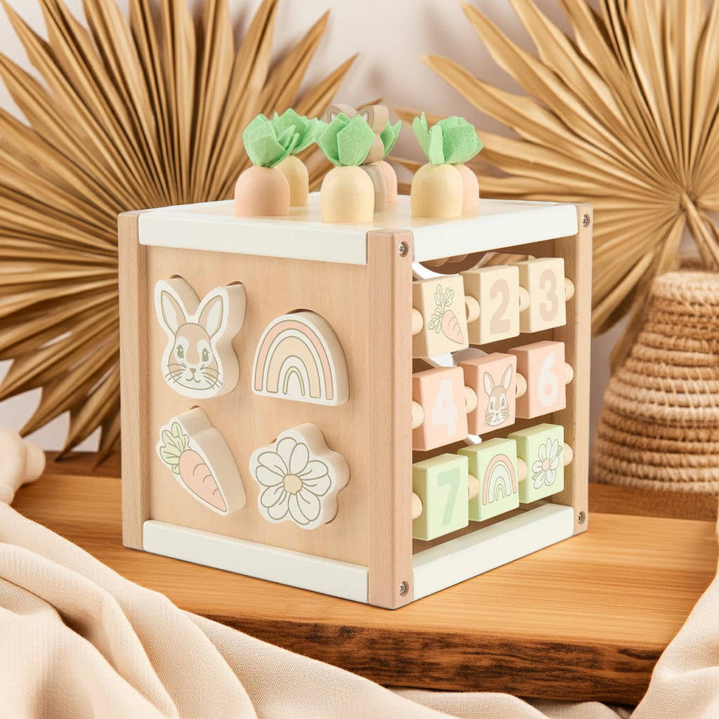 Cube d'activités géant lapin en bois | bieco